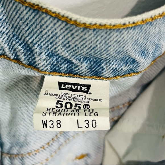 Vintage Levi's Light Wash 505 Orange Tab Straight Jeans 38W - Picture 3 of 8